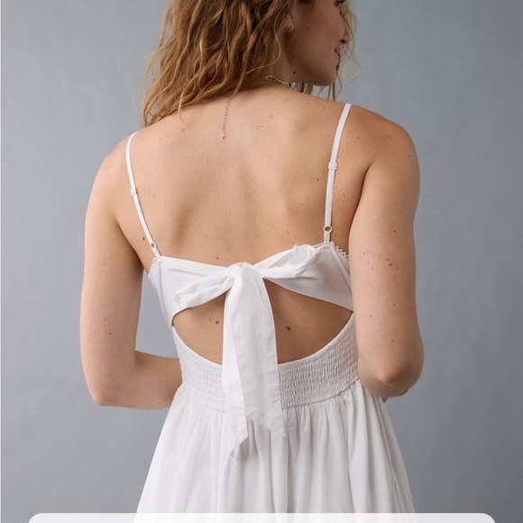 American Eagle Outfitters White Tiered Midi Sundress - Picture 3 of 5